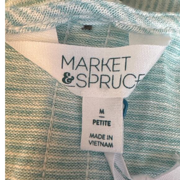 Market & Spruce Bravyan Blue Knit Top Button Back Detail NWT Medium Petite - Picture 7 of 7